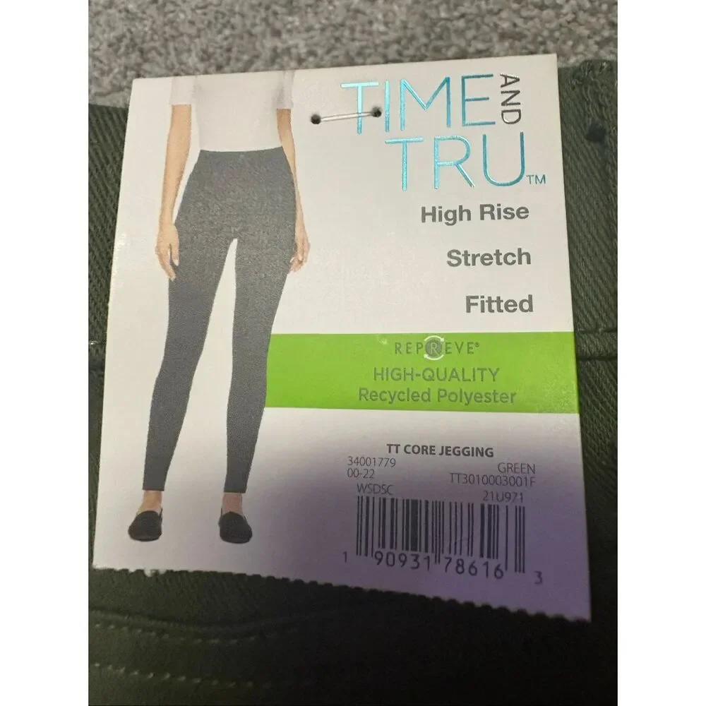 Time and Tru Military Green stretch fitted jeggings size xs